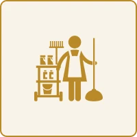 Janitor symbol with cleaning cart
